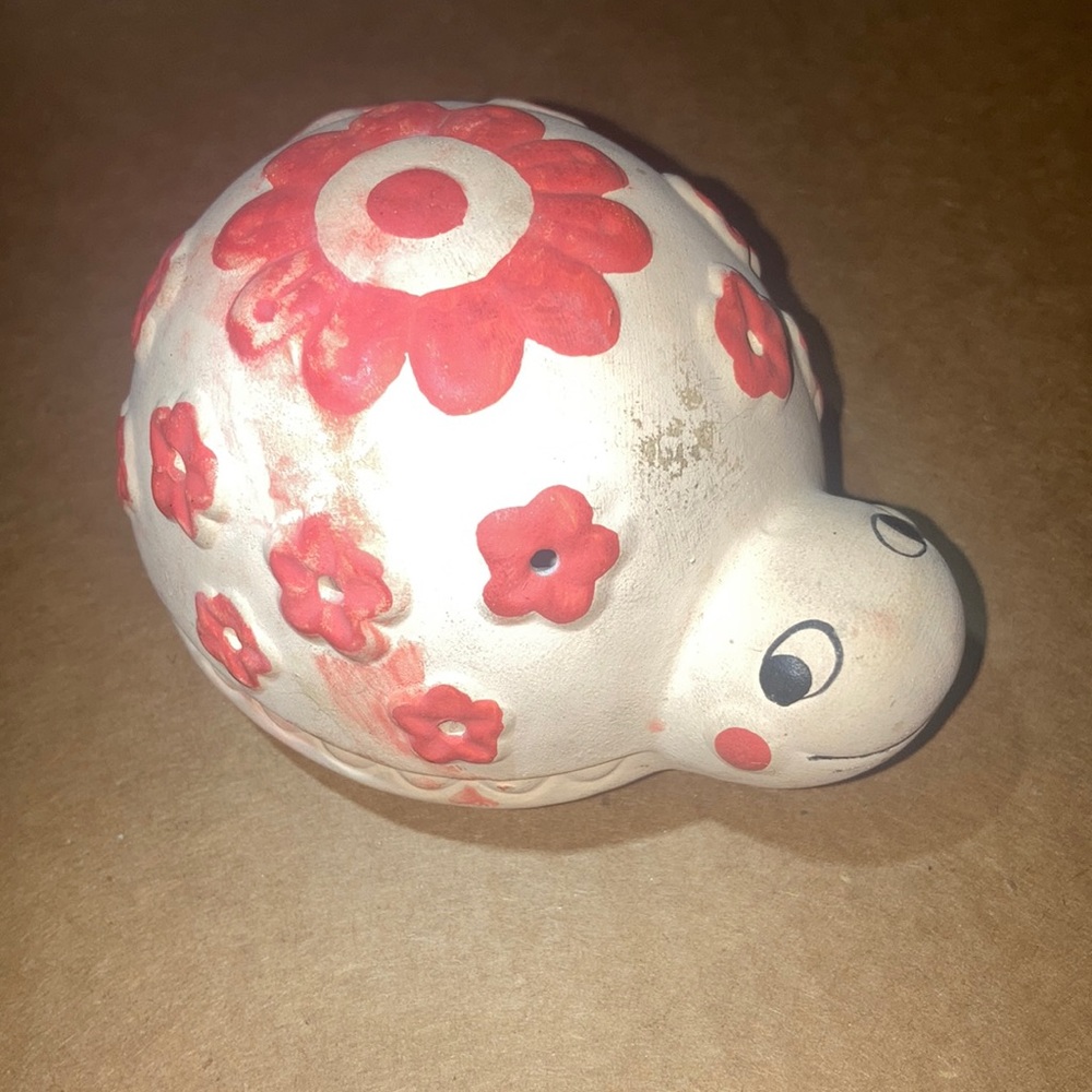 Vtg Coty Sweet Earth Turtle Pomander Figurine Potpourri Jar Holder Sachet Clay